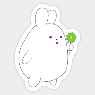 cute rabbit with flower Sticker